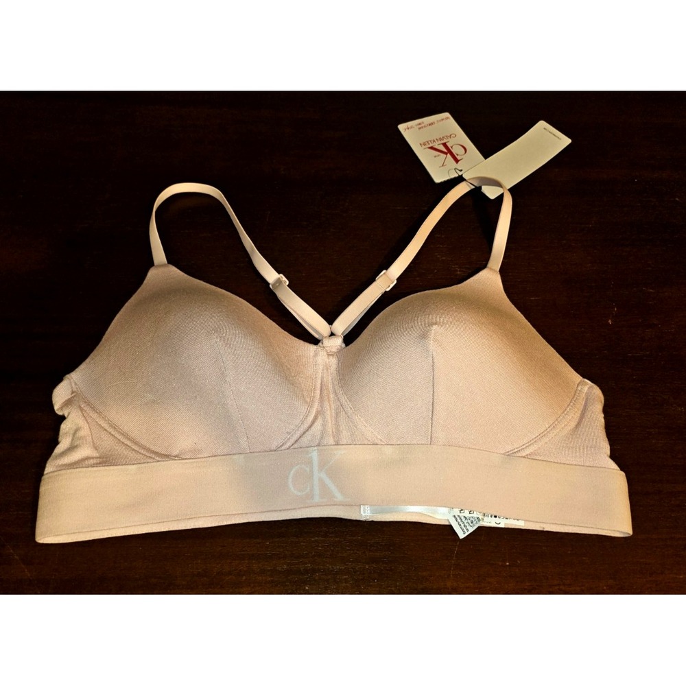 NWT CK ONE CALVIN KLEIN LIGHTLY LINED PINK BRALETTE BRA QF6670‎ MEDIUM $34